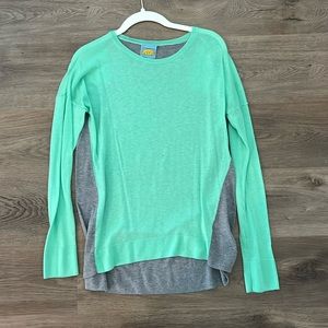 Small C+C California aqua and gray sweater